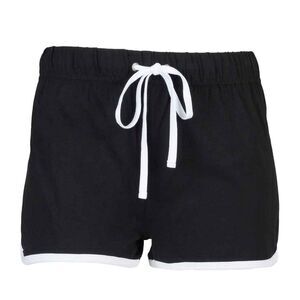 Skinni Fit Womens/Ladies Retro Shorts / Black/White